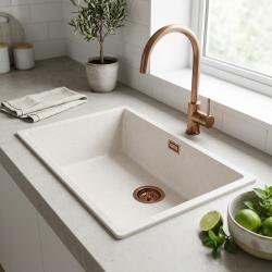 modern-kitchen-sink-beige-stone-copper-faucet